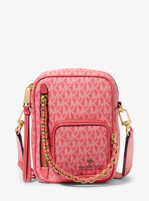 Damske Crossbody Kabelka Michael Kors Elliot Small Logo Svetlo Červené - Kabelky Michael Kors Levně | QVUXC-2056